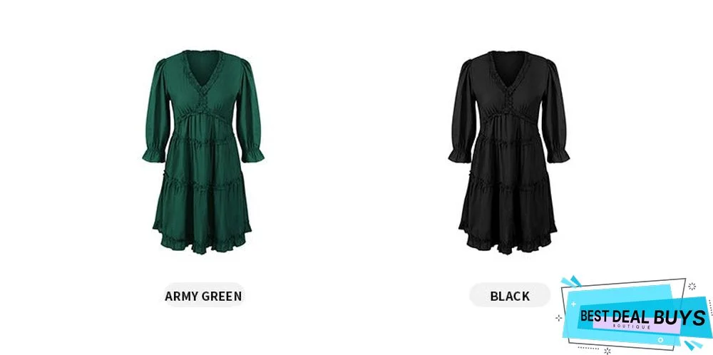 V-Neck Sexy Dress Casual Holiday Style