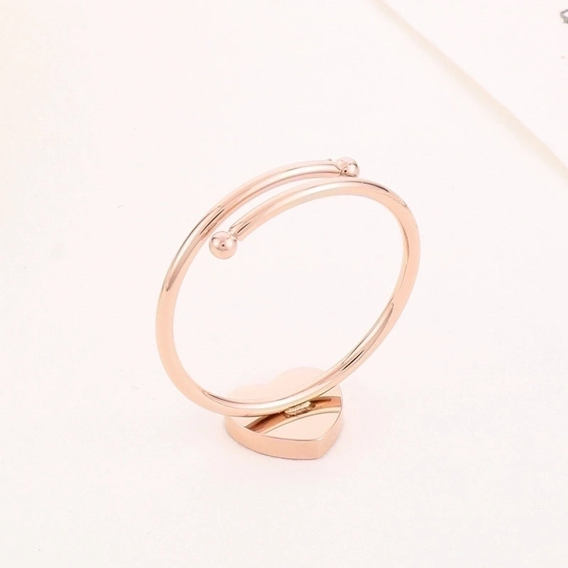 Titanium Steel 18K Gold Plated Rose Gold Plated Minimalist Plating Heart Shape Rings