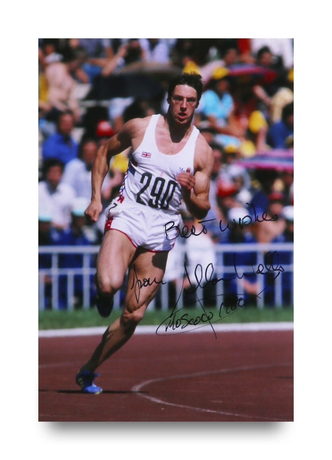 Allan Wells Signed 6x4 Photo Poster painting Olympic Champion Moscow 1980 Genuine Autograph +COA