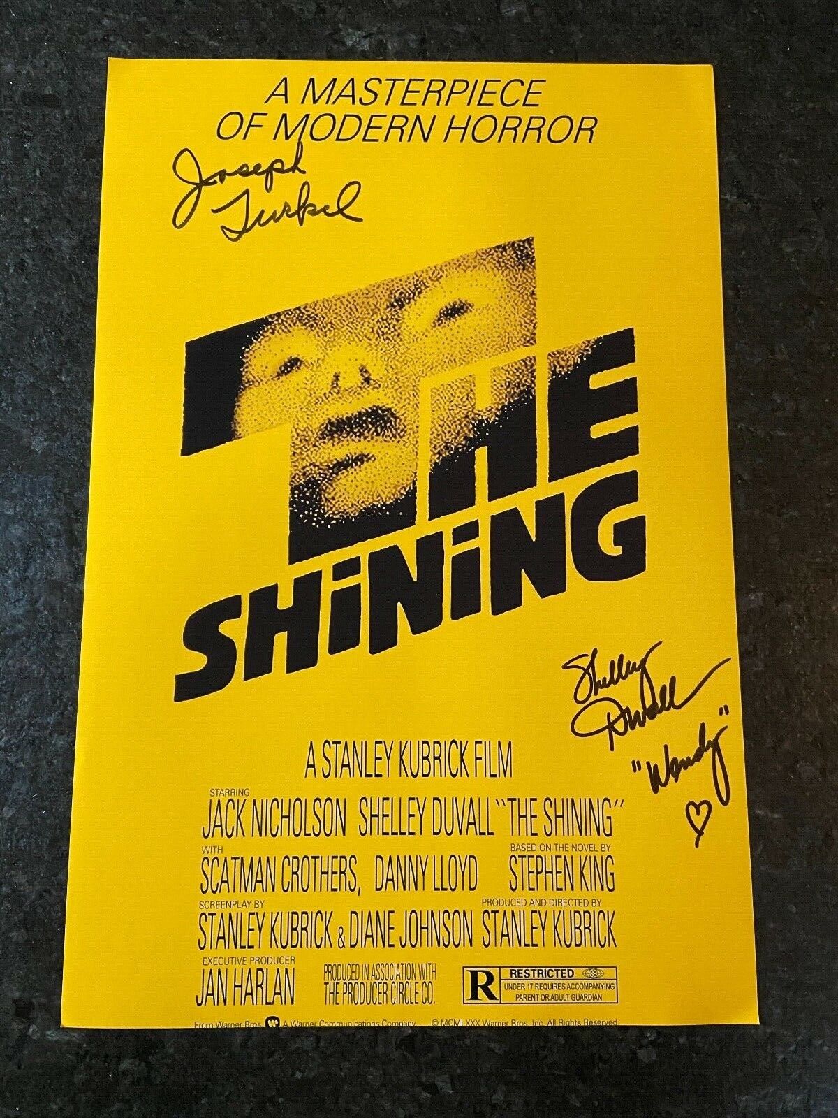 * SHELLEY DUVALL & JOE TURKEL * signed 12x18 poster * THE SHINING * PROOF * 8