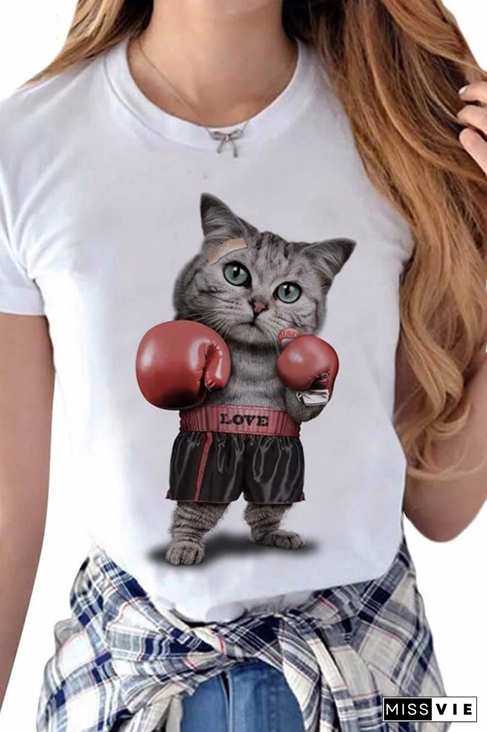 Sport Cat Print T-shirt