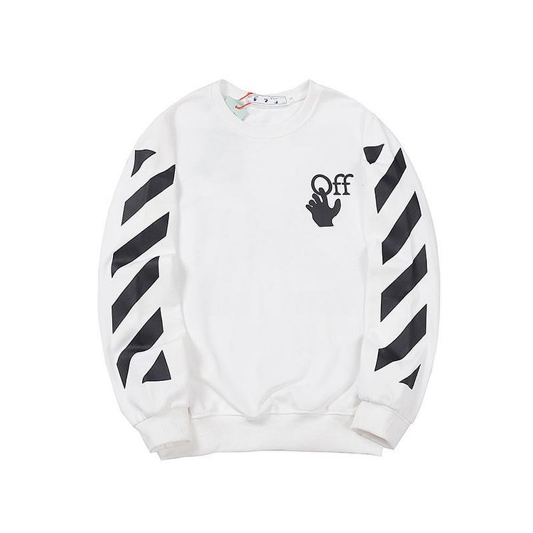 Off White Sweatshirts Long Sleeve round Neck Sweater for Men and Women
