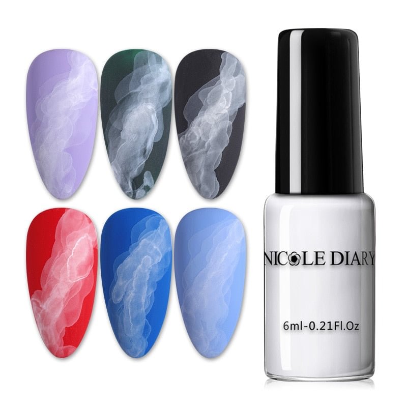 NICOLE DIARY 6ML Watercolor Nail Polish DIY Nail Gel Decoration Salon Smoke Effect Bubble Varnish Nails Accessories