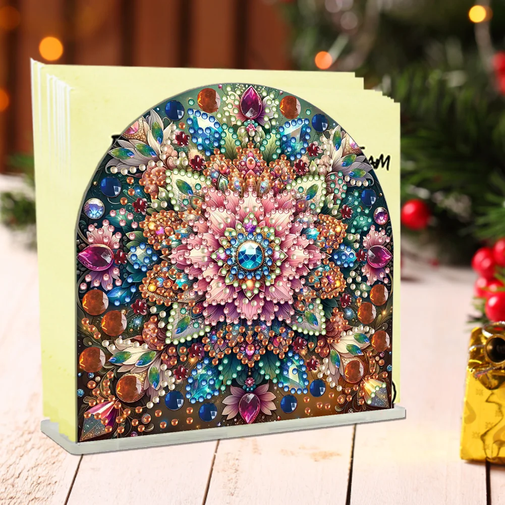 DIY Acrylic Mandala Diamond Painting Paper Towel Holder for Home Art Crafts
