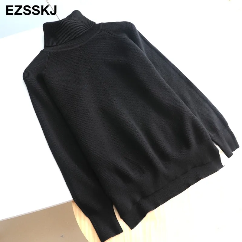 Autumn winter women's turtleneck loose warm women's sweaters 2021 women's jumper long sleeve thick sweater oversize female