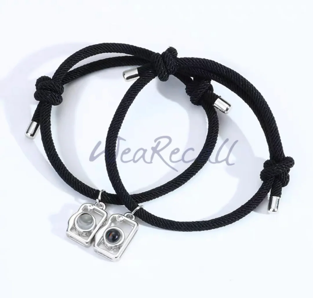 Hot Projector Custom Personalized Circle Photo Heart Shaped Bracelet 