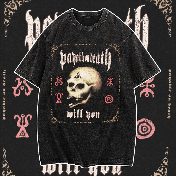 Davidhawaii100% Cotton Casual A trendy street style skull rock double-sided T-shirt that catches your eye - 100% Cotton