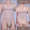 Men's Jumpsuit Crotch-Free Mesh Ultra-Thin Breathable Tight High Elastic Sexy Temptation Fashion New Nylon Lingerie