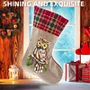 DIY Diamond Painting Christmas Stockings Hanging Ornaments Large Capacity Xmas Socks Pendant Wear Resist Candy Gift Storage Bags for Family Christmas Holiday Party Decoration (Owl)