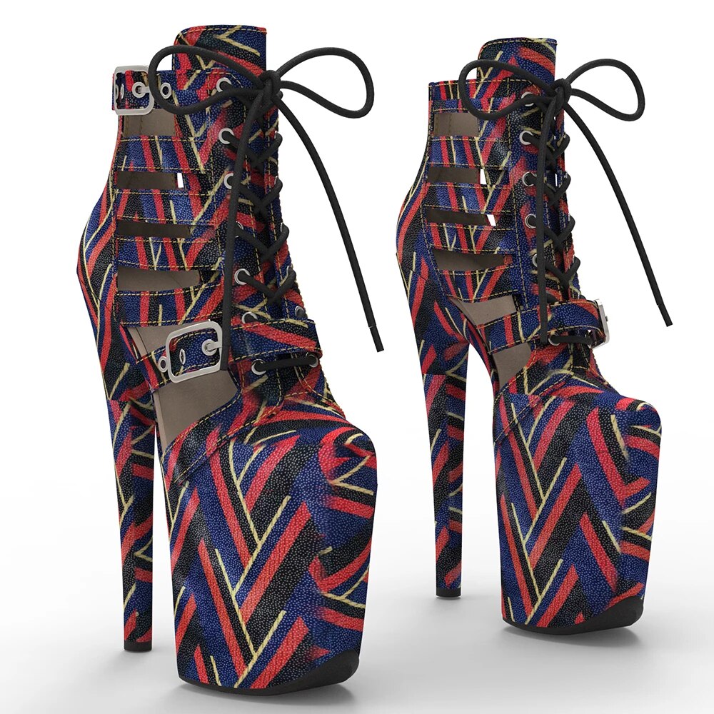 TAAFO 20CM/8inches PU Platform Pole Dance Boot