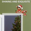(US Local)DIY Xmas Diamond Painting Wooden Door Decoration for Feiend Gifts (Santa Puppy)