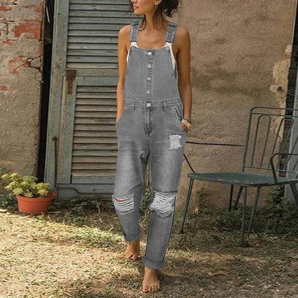 Women's 2023 New Denim Jumpsuit Ripped Jumpsuit