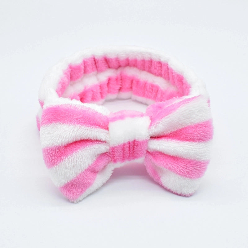 Fashion Stripe Polka Dots Flannel Bowknot Hair Band 1 Piece