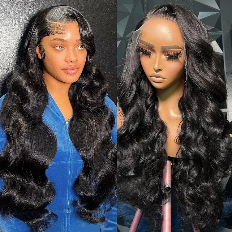 HD Transparent 13x4/13x6 Lace Front Human Hair Wigs Pre Plucked Brazilian Body Wave 360 Lace Frontal Wigs Remy Lace Closure Wig
