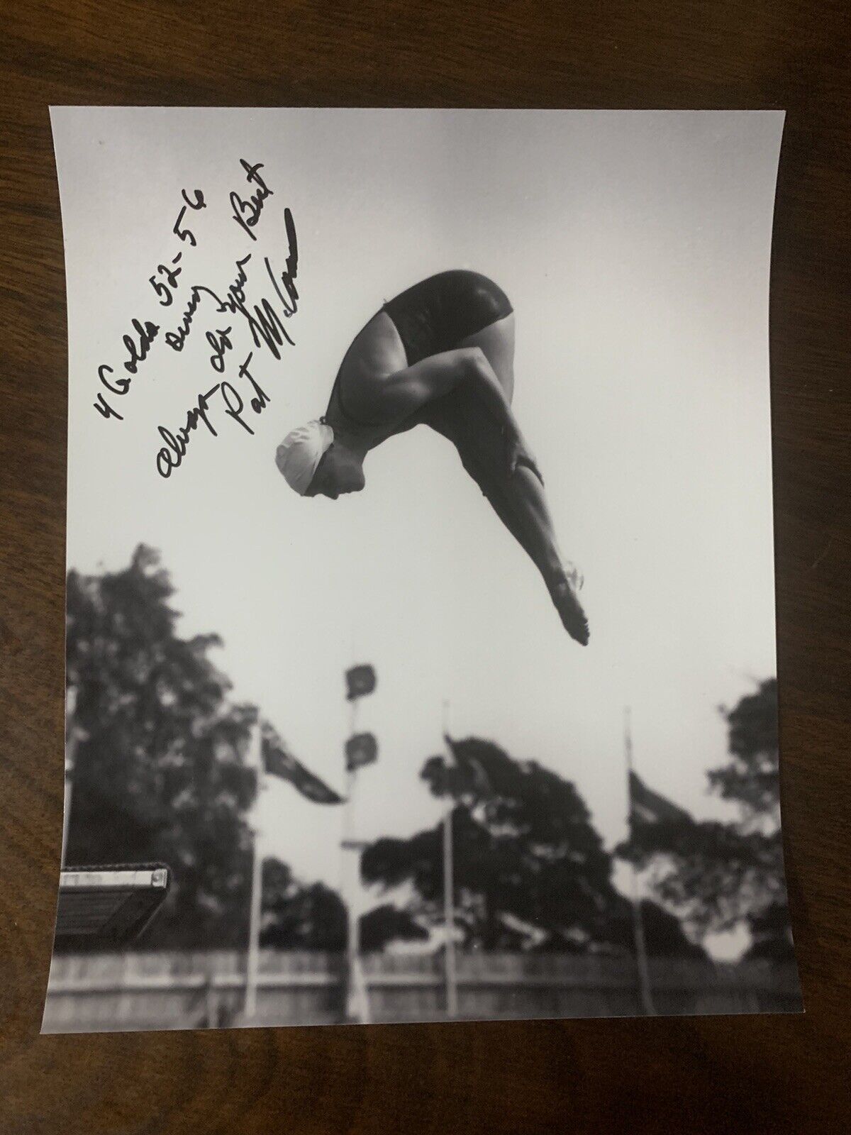 Pat McCormick Hand Signed 8X10 Photo Poster painting Olympic Gold Medalist Diving