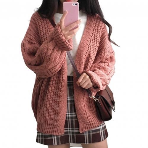 Autumn Winter New Women Cardigans Long Sleeve Twisted Knitted Coat Open Front Ladies Knitted Sweater Cardigan Femme Top