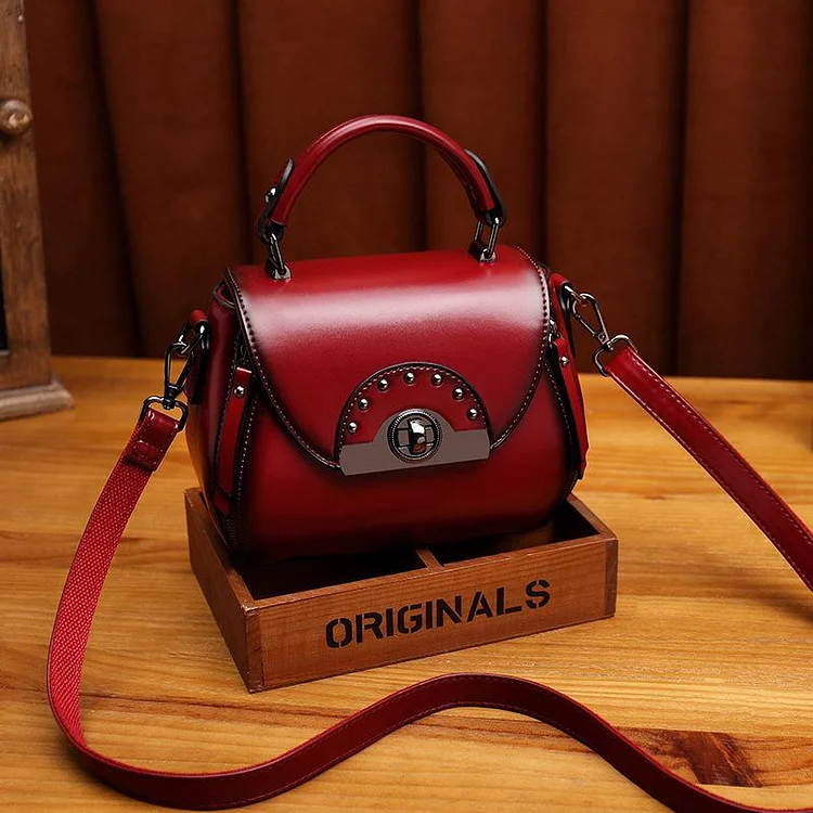 Women's Vintage Washed Leather Shoulder Bags Ladies Multi-Pocket Purse  Casual Crossbody Bag Soild Shoulder Bag