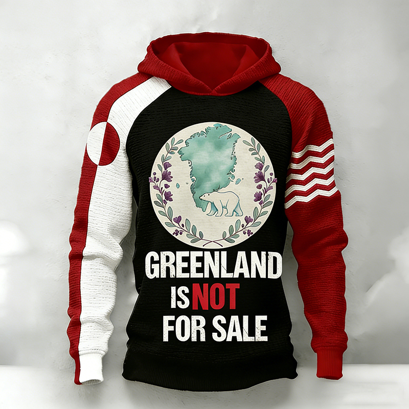Greenland Does Not Sell Printed Casual Patchwork Hoodies. artswardrobe