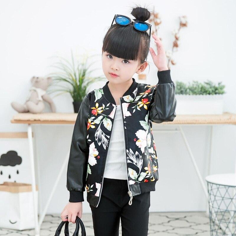 children PU jacket girl fashion leather 2-7 year old  lapel tassel motorcycle leather jacket spring autumn low price promotion