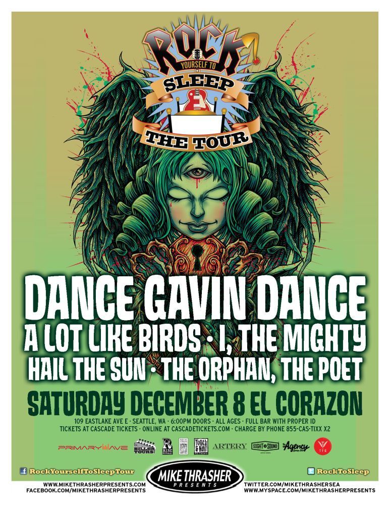 DANCE GAVIN DANCE 2012 Gig POSTER Seattle Washington Concert