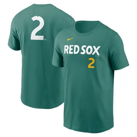 Men's Boston Red Sox #2 Alex Bregman  Green 2025 City Connect Fuse Name & Number T-Shirt