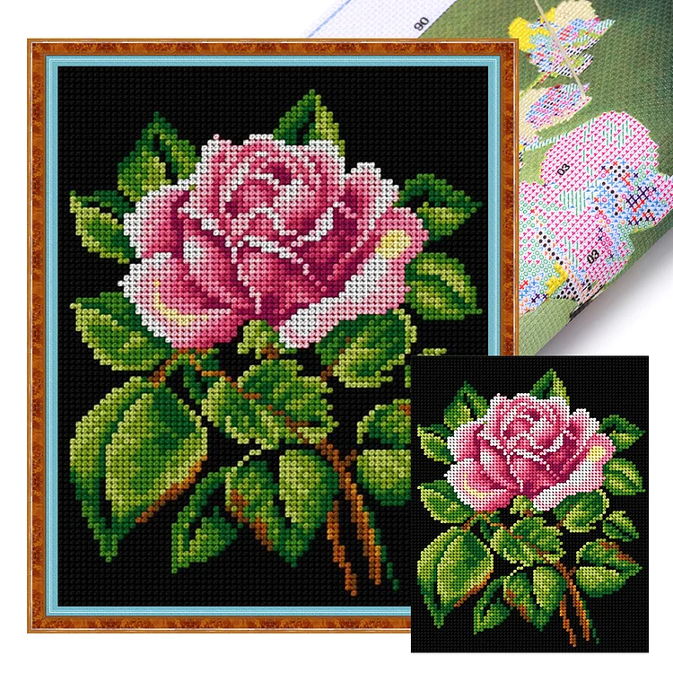 Rose Flower (40*50cm) 11CT Stamped Cross Stitch gbfke