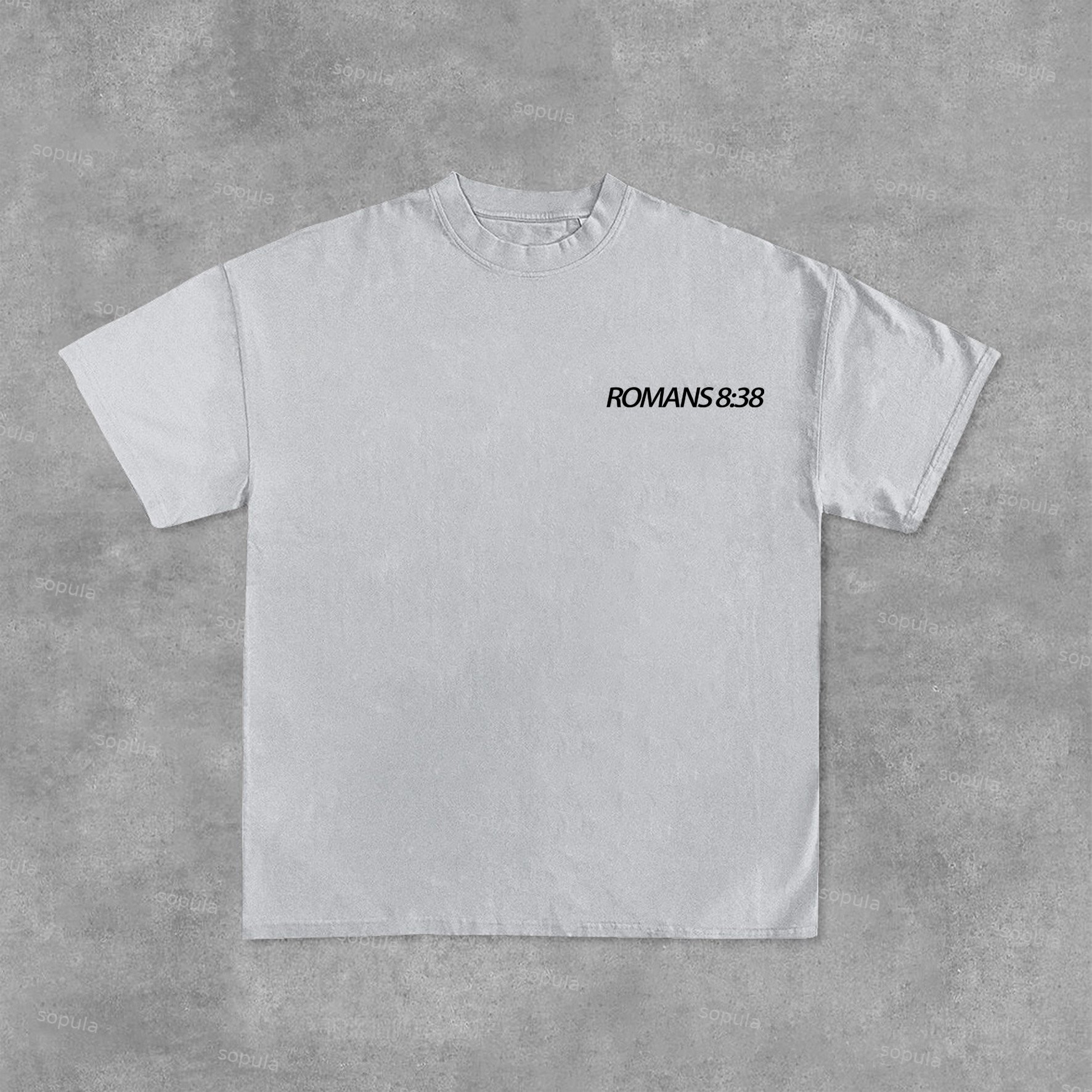 Romans 8 38 Faith Over Fear Graphic Print Cotton T-Shirt - Sopula｜Premium Graphic Tees & Graphic Clothing