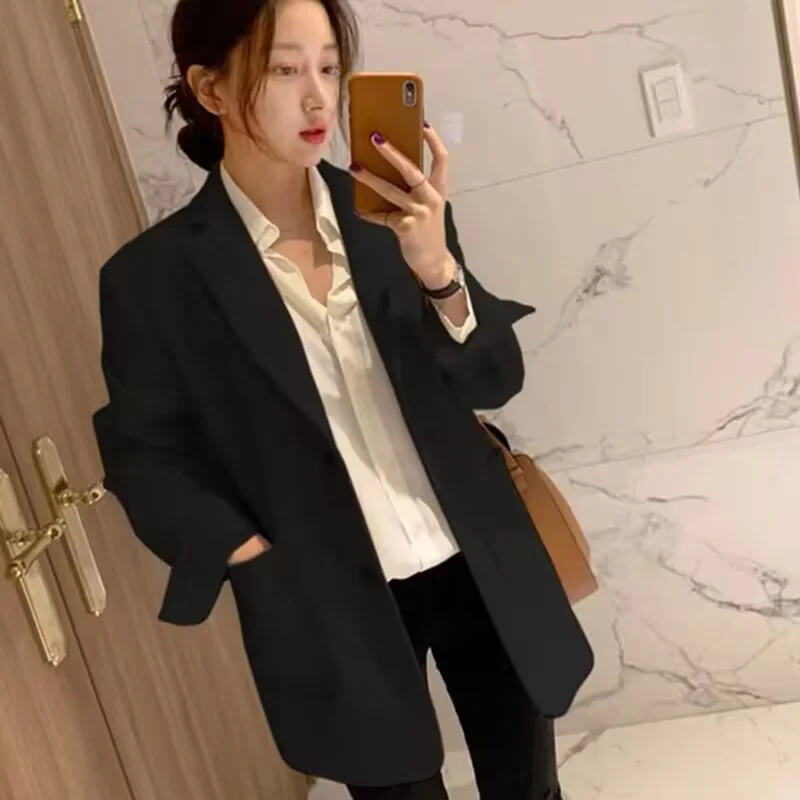 Toloer Toloer Jacket Female Spring New Korean Version Classic Two Buckle Temperament Lemon Color Loose Casual Web Celebrity Small Suit-Outfit Ideas