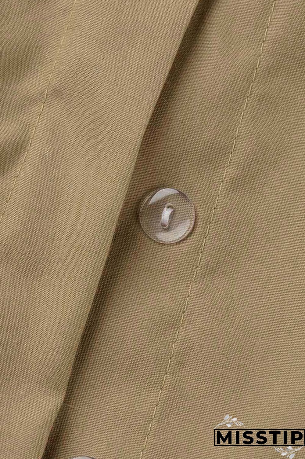 Black Casual Solid Patchwork Turndown Collar Tops