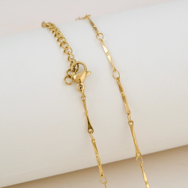 Basic Minimalist Solid Color 304 Stainless Steel 18K Gold Plated Necklace