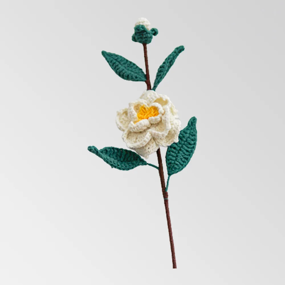 Romantic and Lasting Handwoven Camellia Bouquet Home Decor
