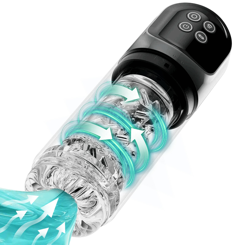 Hive 6 In 1 Vacuum Pump Male Masturbator With Lcd Display - Rose Toy