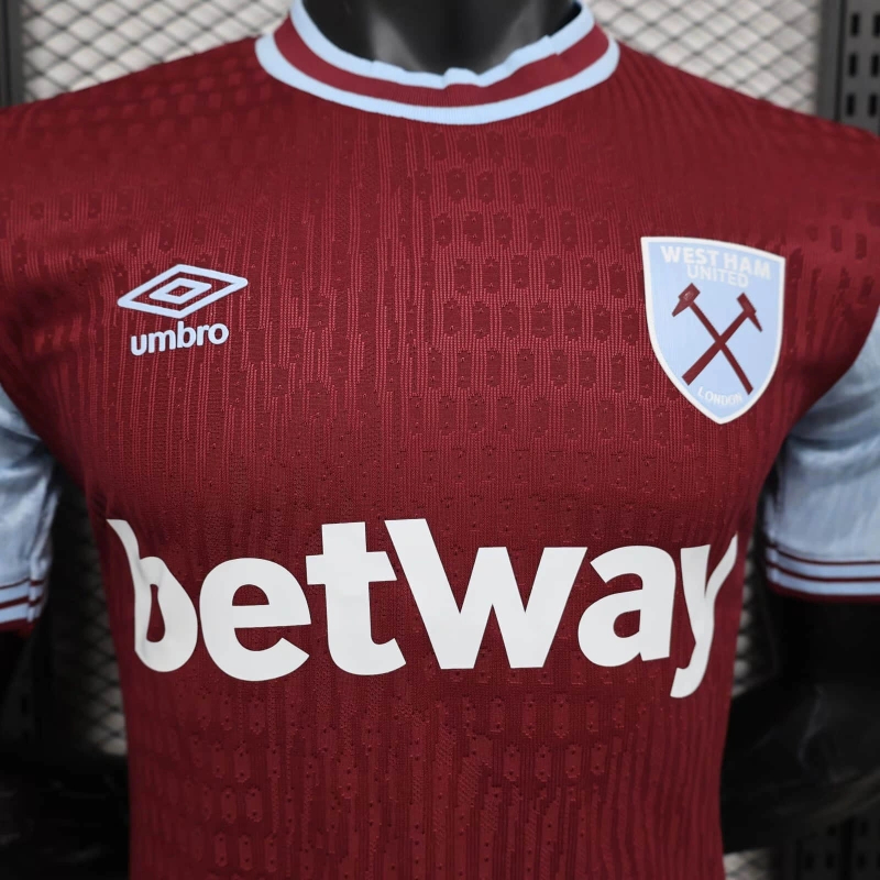 24/25 West Ham United Home Player Version Football Shirt Thai Quality