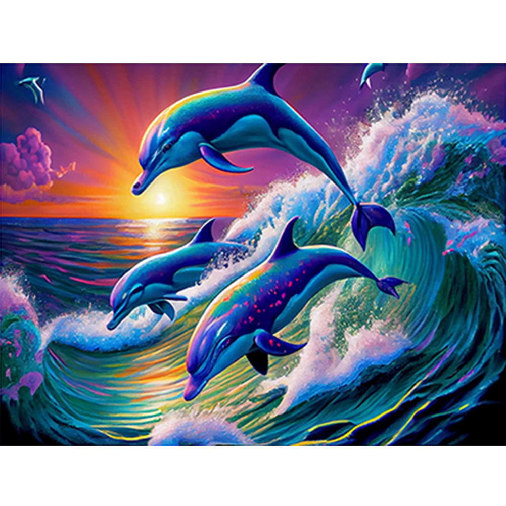 Dolphin-Paint by Numbers-40x30cm