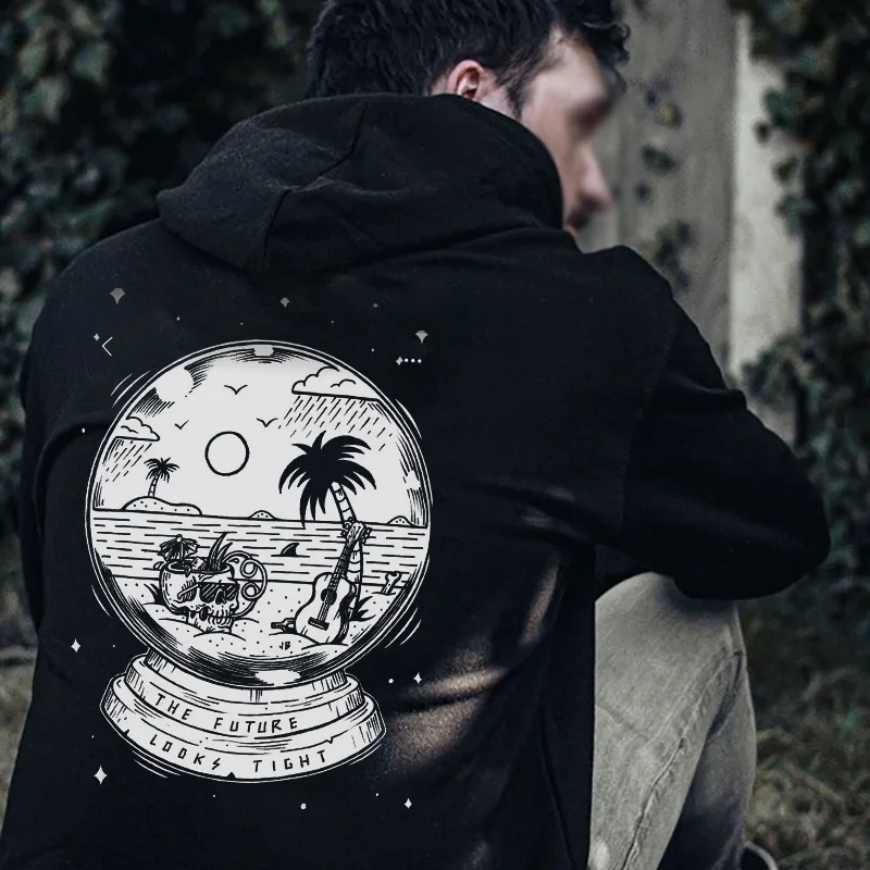 The Future Looks Tight Printed Casual Men's Hoodie - Krazyskull