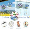 2pcs DIY Diamond Painting Flower Wind Chimes Crystal Window Suncatcher Craft Set Birthday Gifts Home Garden Decor