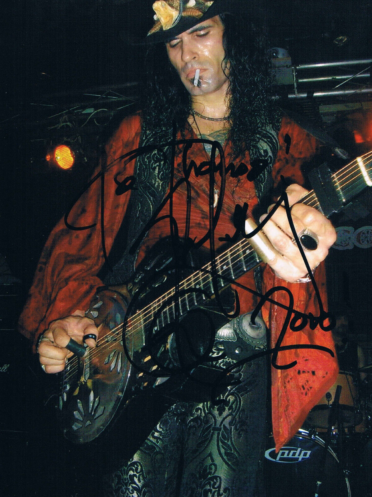 Eric Sardinas 1970- genuine autograph IN PERSON signed 5x7