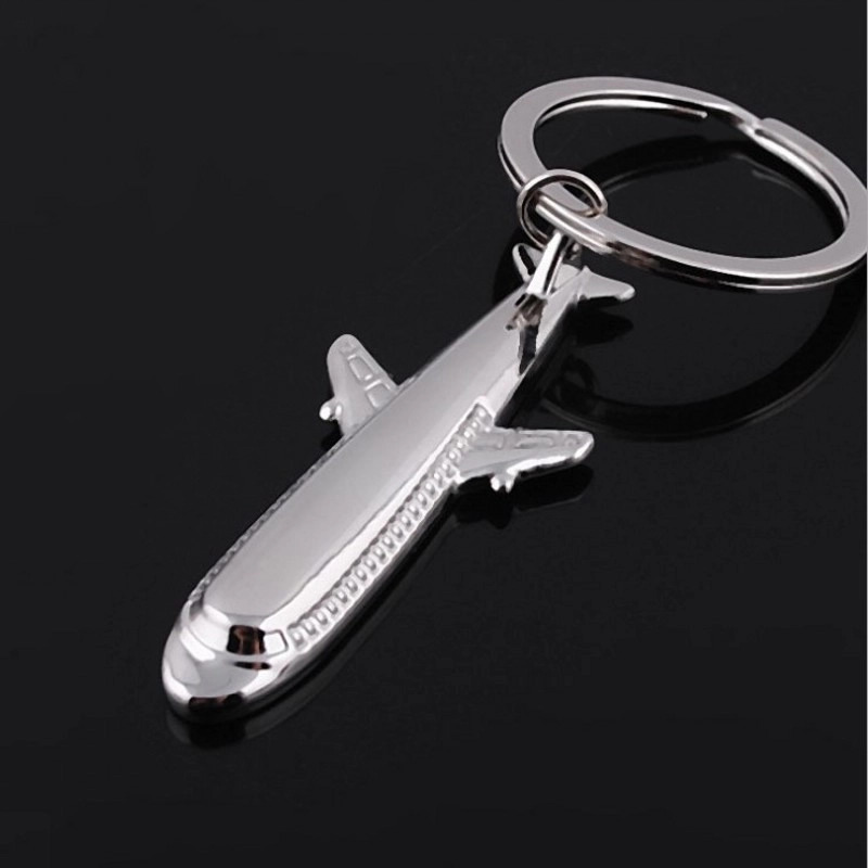Modern Style Artistic Airplane Metal Unisex Bag Pendant Keychain