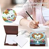 Wooden DIY Flower Swan Diamond Painting Kit Note Box with 160 Papers for Office