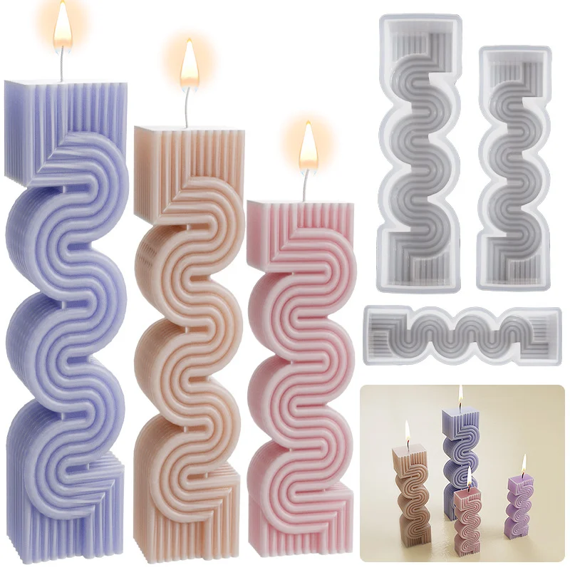 S-Shaped Geometric Line Candle Ornament Silicone Mold