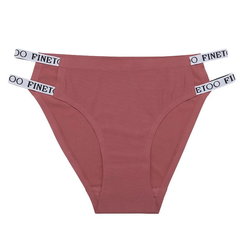 Seamless Underwear Women's Panties Letter Waisted Sexy Briefs Low-Rise Female Underpants Ice Silk Pantys for Ladies Lingerie