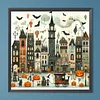 (40*40cm)Halloween Street - Full Round Drill Diamond Painting