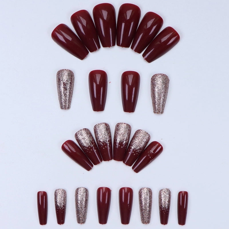 Elegant Solid Color Plastic Press-on Nails 1 Set