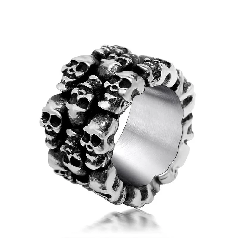 Unisex Steel Skull Ring