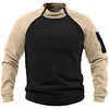 Men's Retro Solid Color Warm Sweatshirt - Suitable for Winter Outdoor Hiking