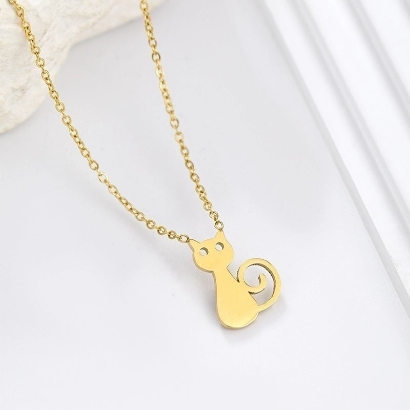 Stainless Steel Elegant Cute Plating Hollow Out Solid Color Pendant Necklace