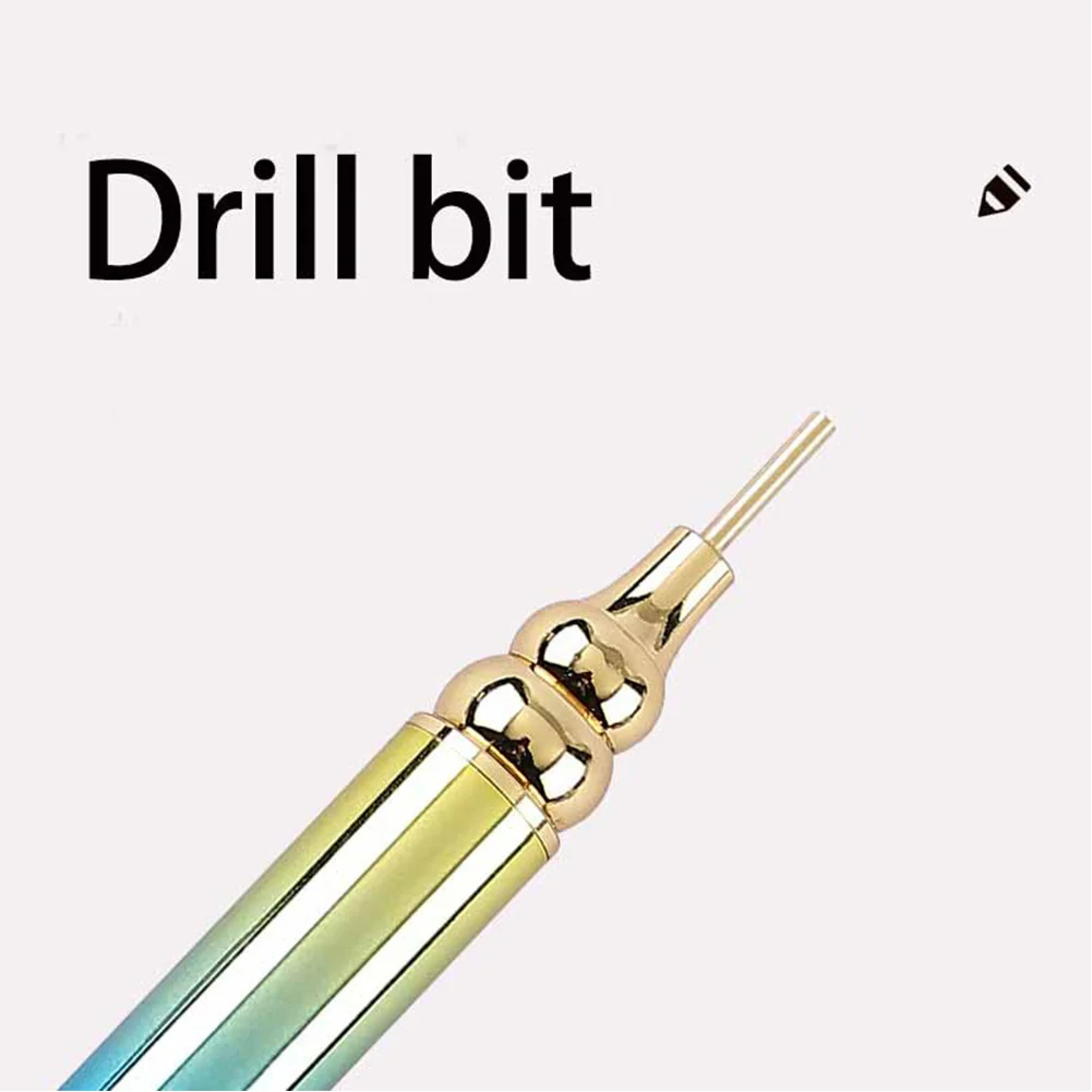 Gradient Rotary Point Drill Pen 5D DIY Diamond Painting Tool with Clay Tips(Random Color)