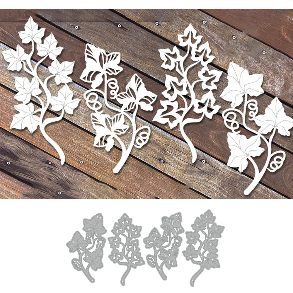 4Pcs Flower Leaf Dies Scrapbooking Stencil Template for DIY Embossing Paper Photo Album Greeting Gift Cards Cut Die New Arrival
