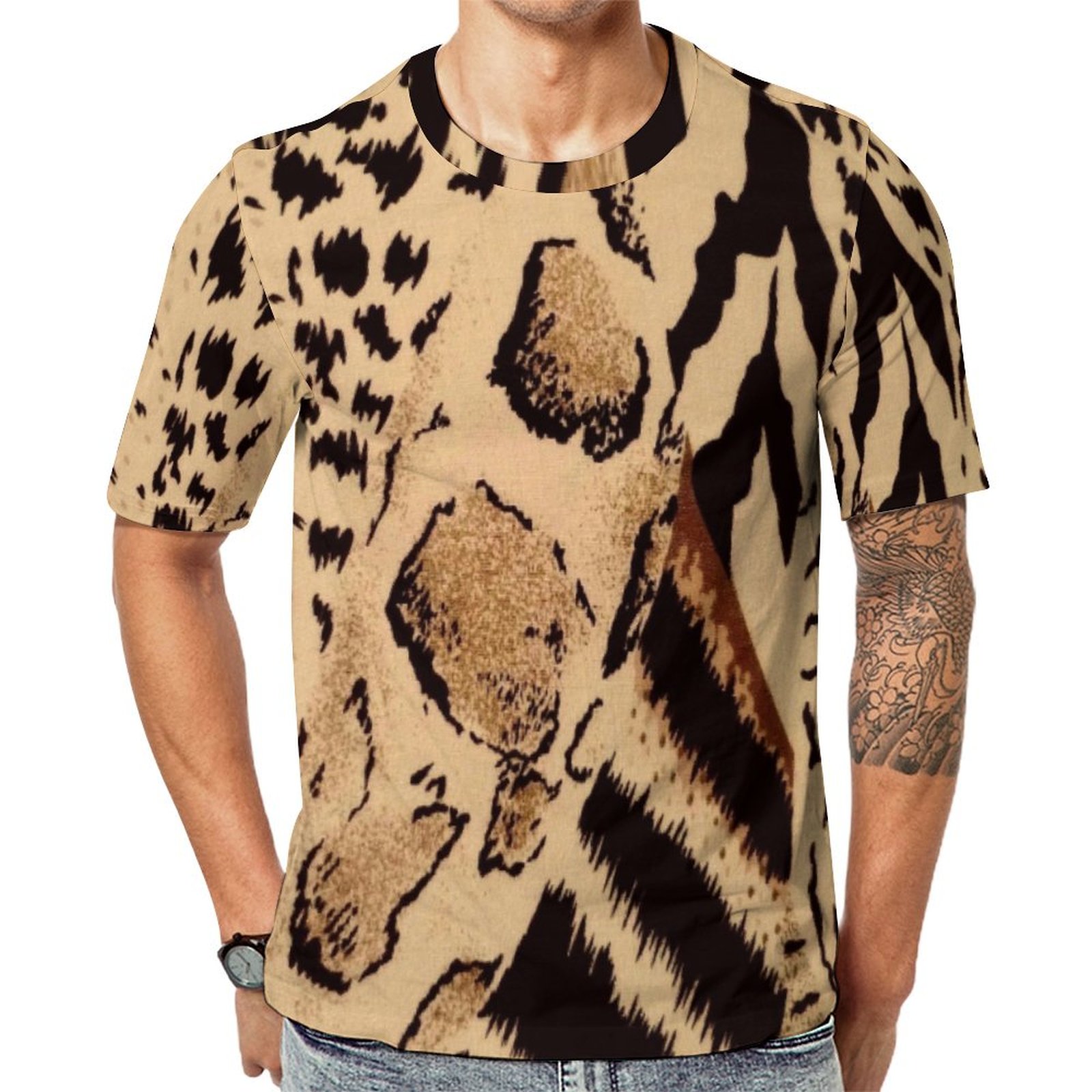 Cheetah Leopard Zebra Tiger Animal Print Short Sleeve Print Unisex Tshirt Summer Casual Tees for Men and Women Coolcoshirts