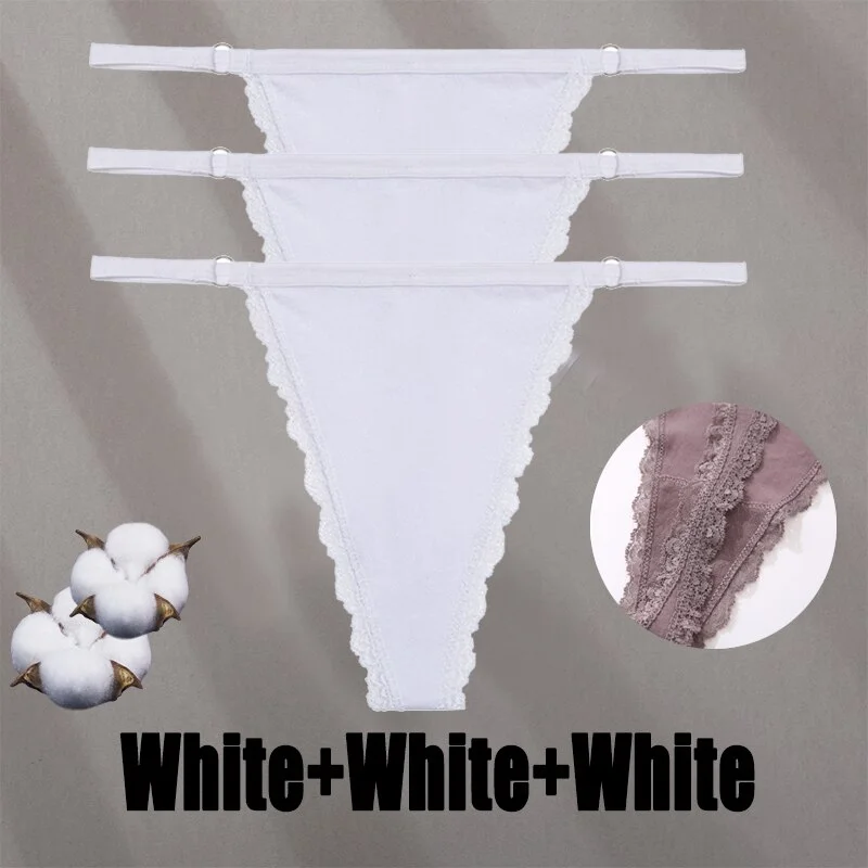 Billionm Sexy Lace Panties for Women Cotton Underwear Thong With Hollow Out Hook G-String Female Breathable Intimates Lingerie